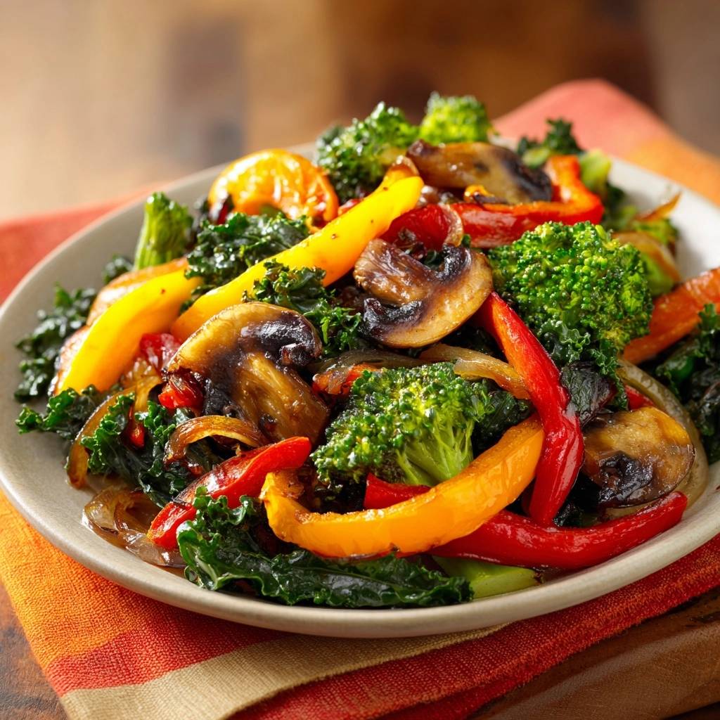 Knackige Grünkohl-Pfanne mit Brokkoli & Paprika (Nie wieder matschiges Gemüse!)