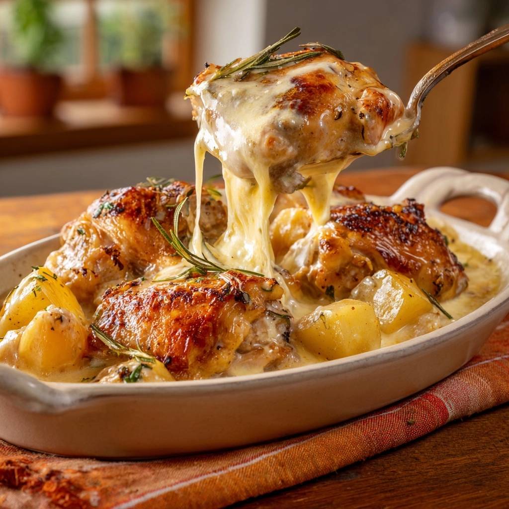 Knuspriger Hähnchen-Kartoffel-Auflauf