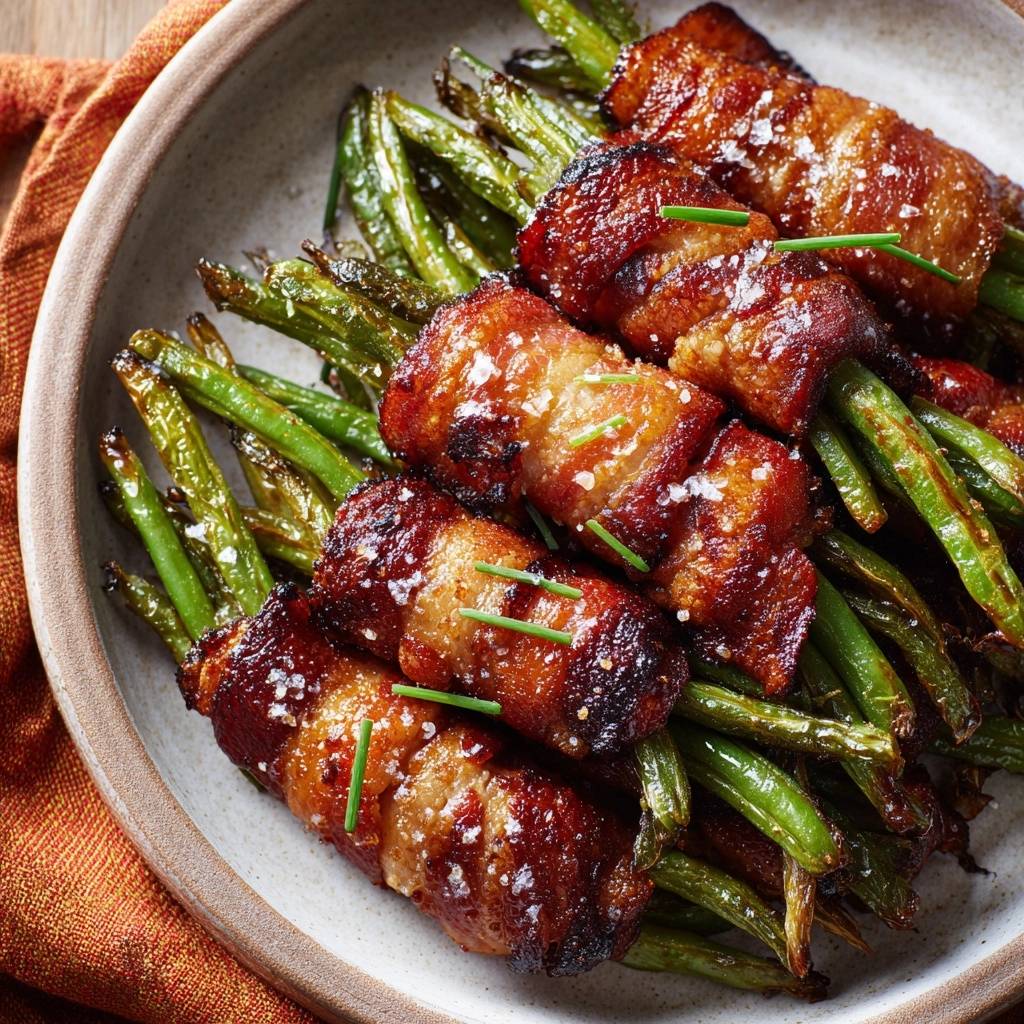 Knusprige Speck-umwickelte Grüne Bohnen (Nie wieder weicher Speck!)