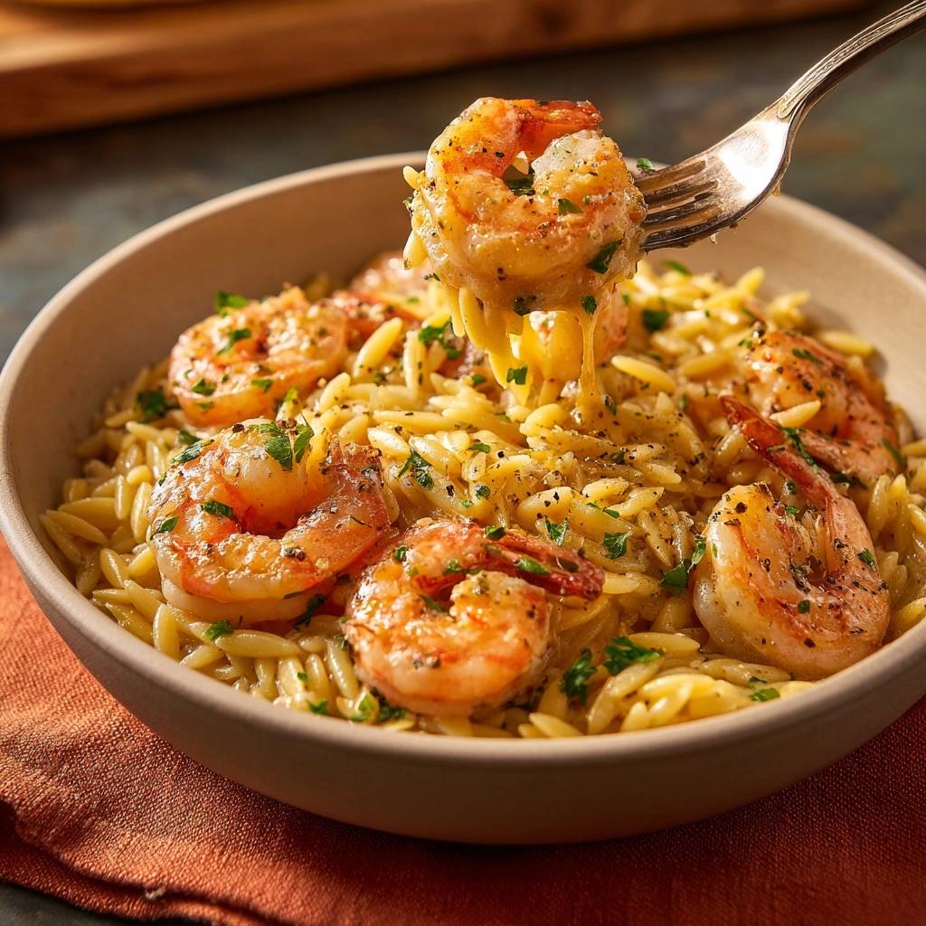 Cremiges Garnelen-Orzo