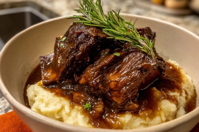 Butterzarte Rinderrippen mit Rosmarin und cremigem Püree