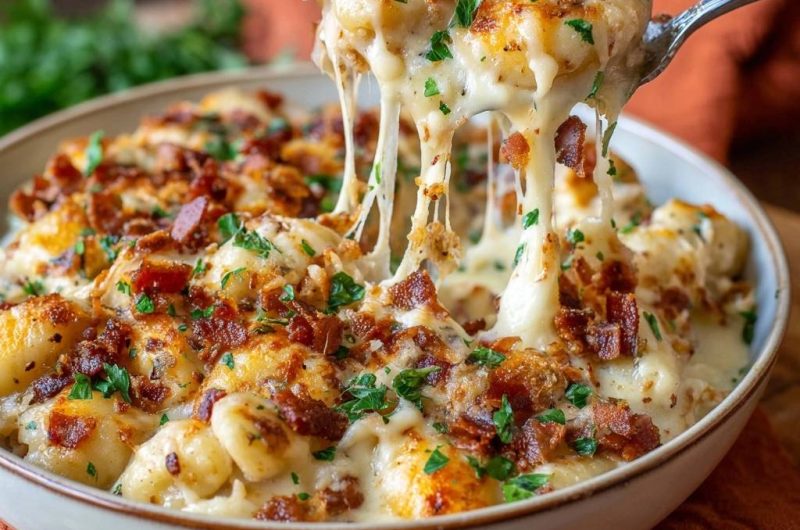 Cremige Speck-Käse-Gnocchi