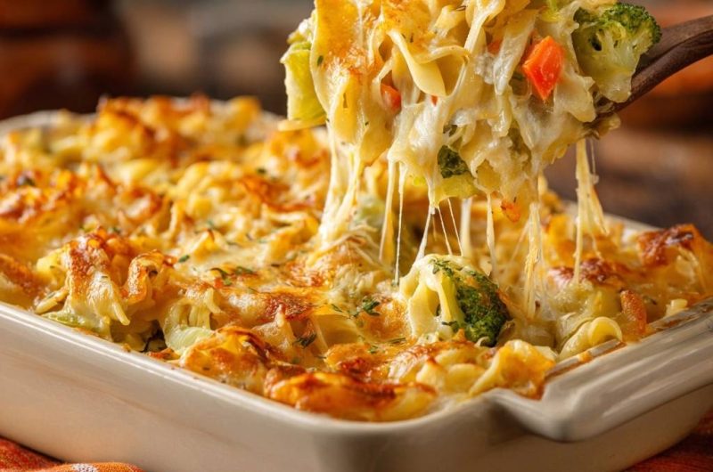 Cremiger Brokkoli-Nudelauflauf (Nie wieder wässriger Auflauf!)