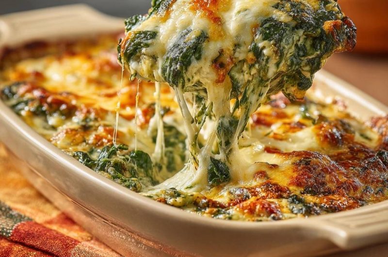 Cremiger Spinat-Käse-Auflauf (Nie wieder wässriger Spinat!)