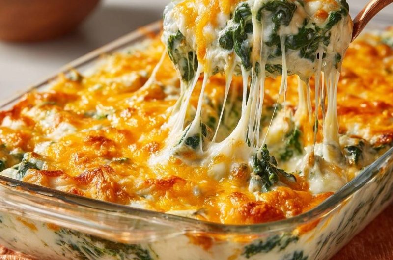 Cremiger Spinat-Käse-Auflauf mit Kürbis