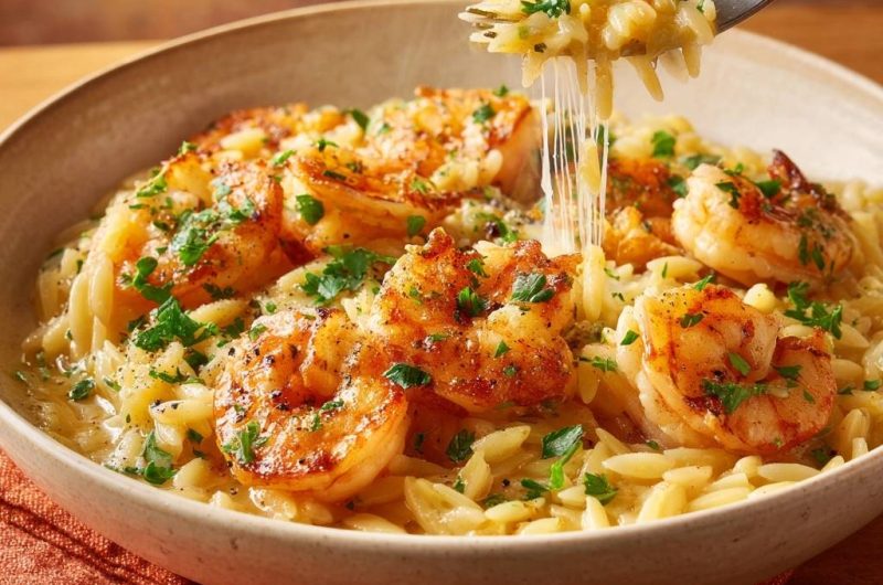 Cremiges Garnelen-Orzo