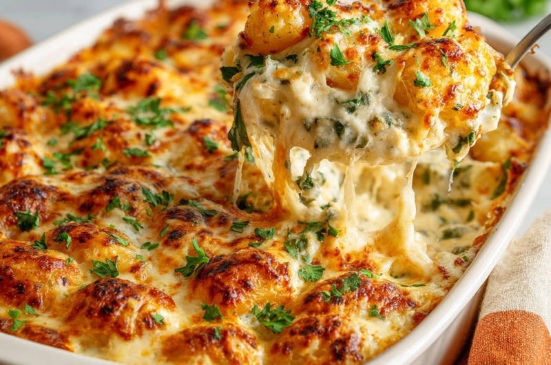 Cremiges Gnocchi-Gratin mit Spinat