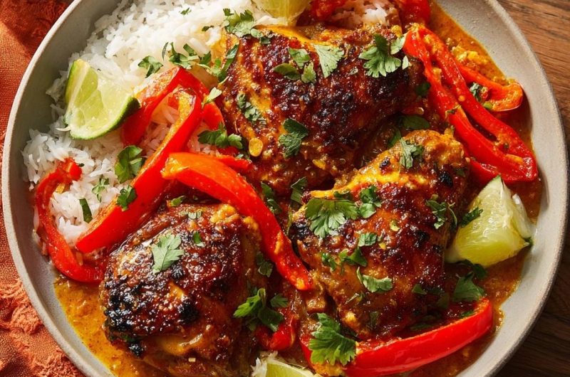 Cremiges Hühner-Curry mit Paprika & Limette