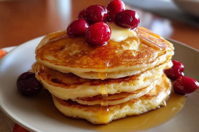 Fluffige Cranberry-Pfannkuchen