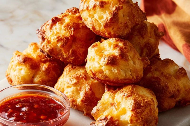 Goldbraune Käse-Puffs