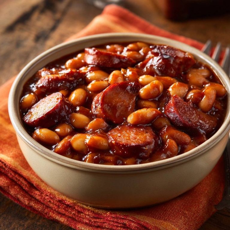 Herzhaft BBQ-Bohnen mit Wurst – cremig & einfach