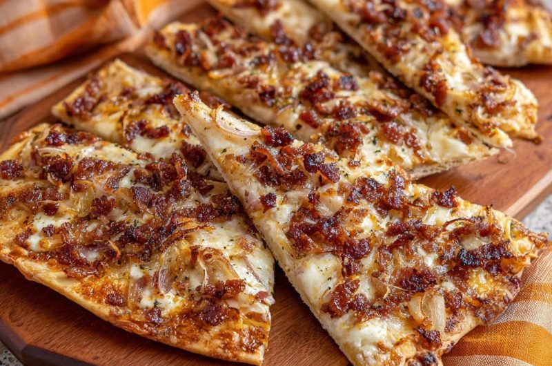 Herzhafter Zwiebel-Bacon-Fladen
