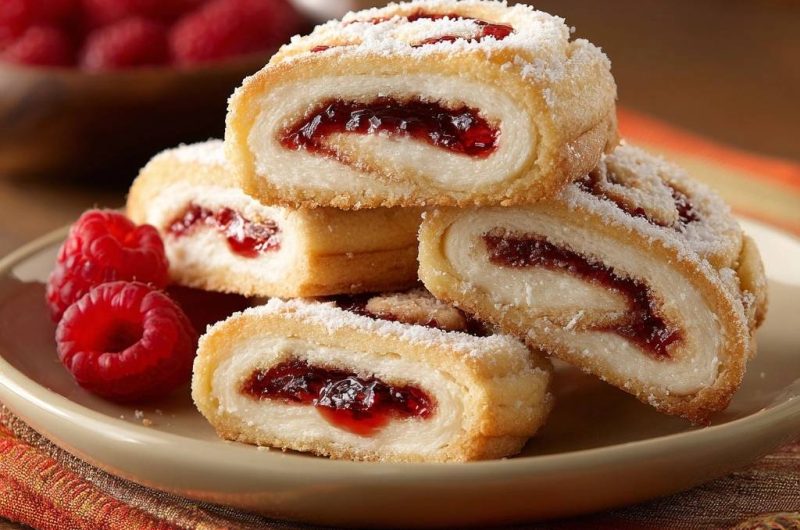 Himbeer-Biskuit-Schnecken (Nie wieder reißender Teig!)