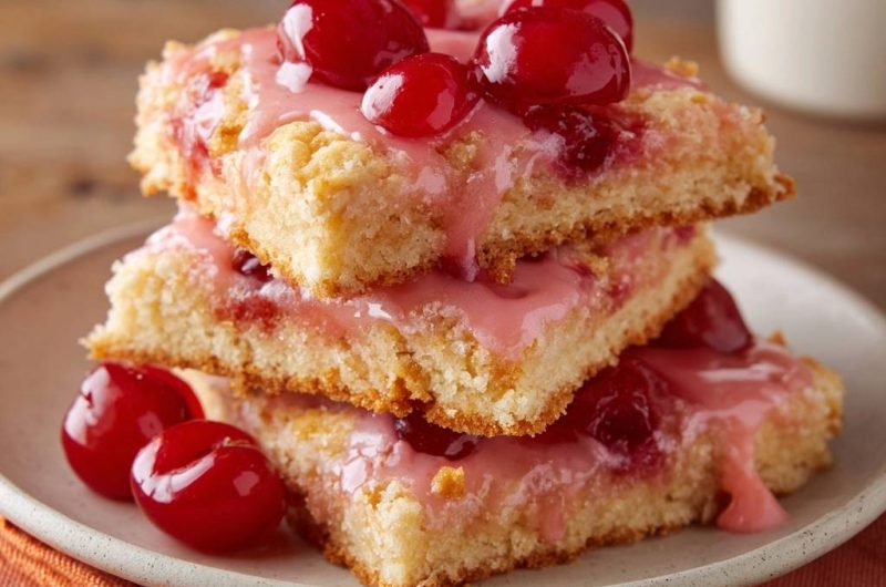 Kirschstreuselschnitten (Nie wieder matschiger Boden!)