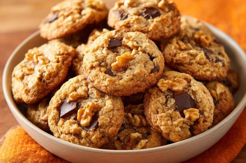 Knusprig-weiche Walnuss-Schoko-Cookies (Nie wieder flache Kekse!)