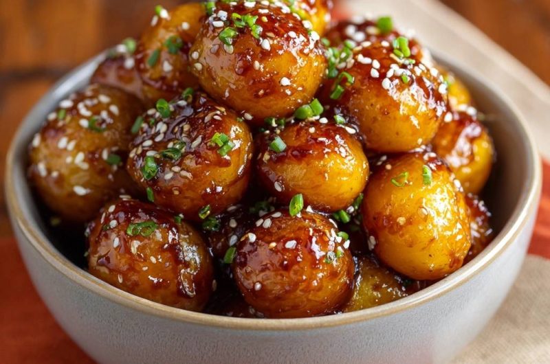 Knusprige Babykartoffeln in Teriyaki-Glasur