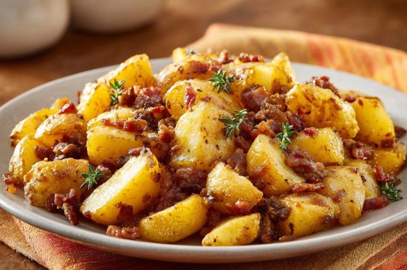 Knusprige Bratkartoffeln mit würzigem Bacon