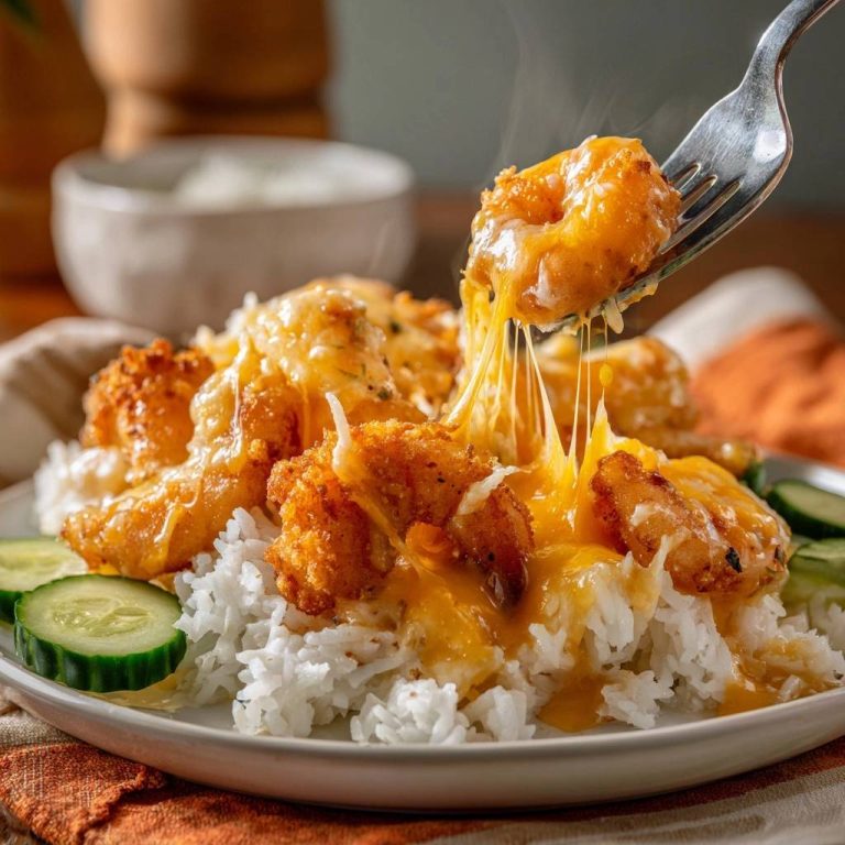 Knusprige Käse-Garnelen auf Reis: Nie wieder matschig!