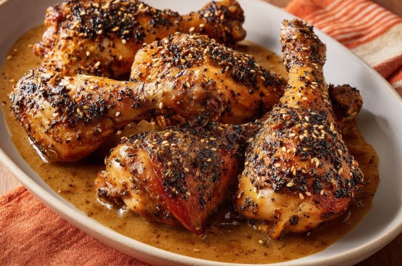 Knusprige Sesam-Hähnchenkeulen