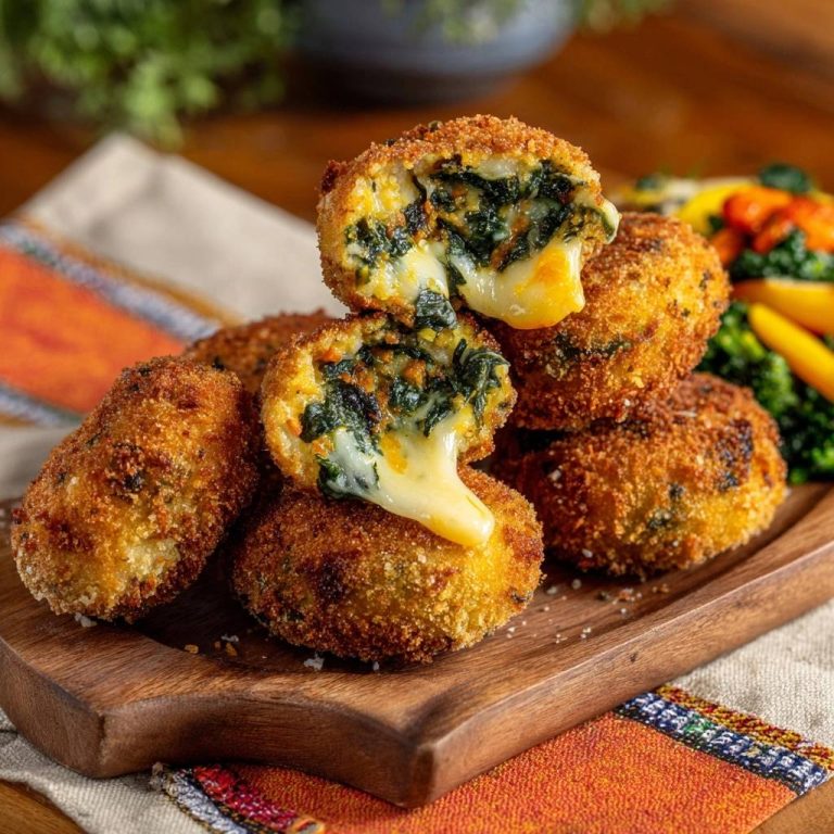 Knusprige Spinat-Käse-Bällchen (Nie wieder auslaufender Käse!)
