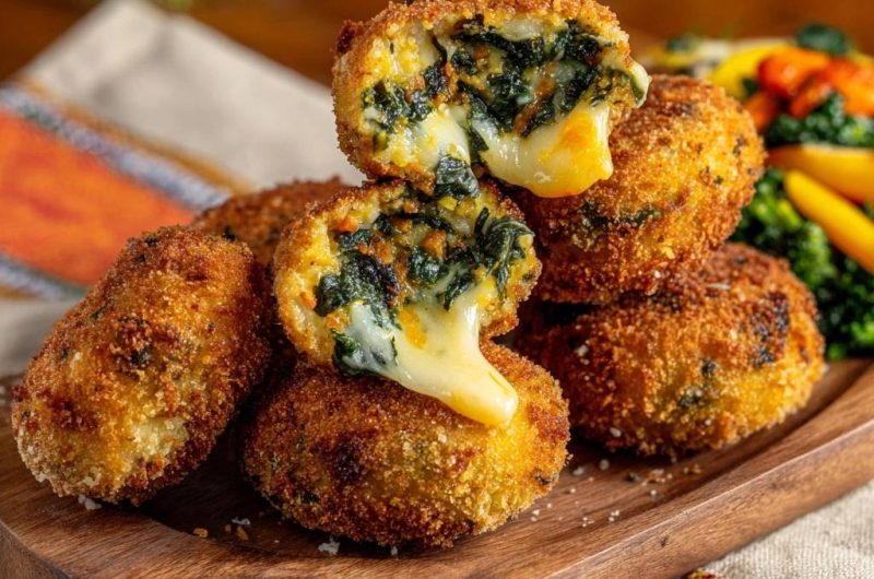 Knusprige Spinat-Käse-Bällchen (Nie wieder auslaufender Käse!)