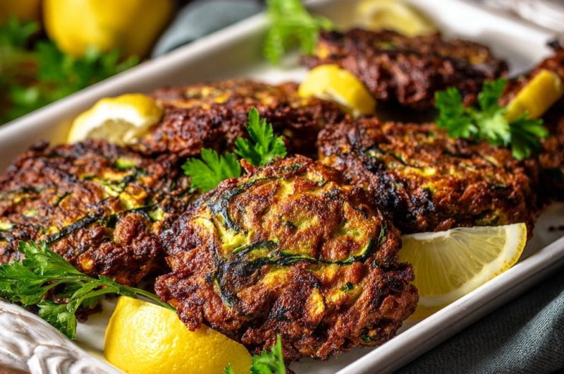 Knusprige Zucchini-Puffer mit Zitrone