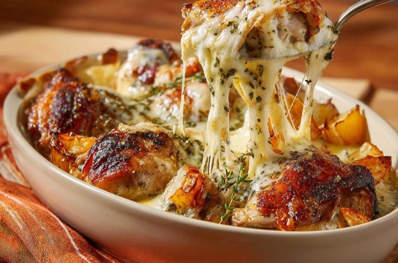 Knuspriger Hähnchen-Kartoffel-Auflauf