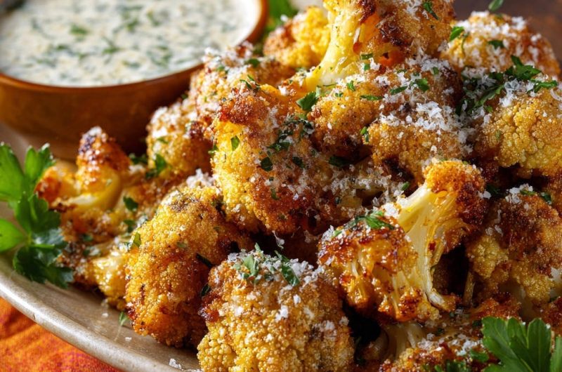 Knuspriger Parmesan-Blumenkohl aus dem Ofen