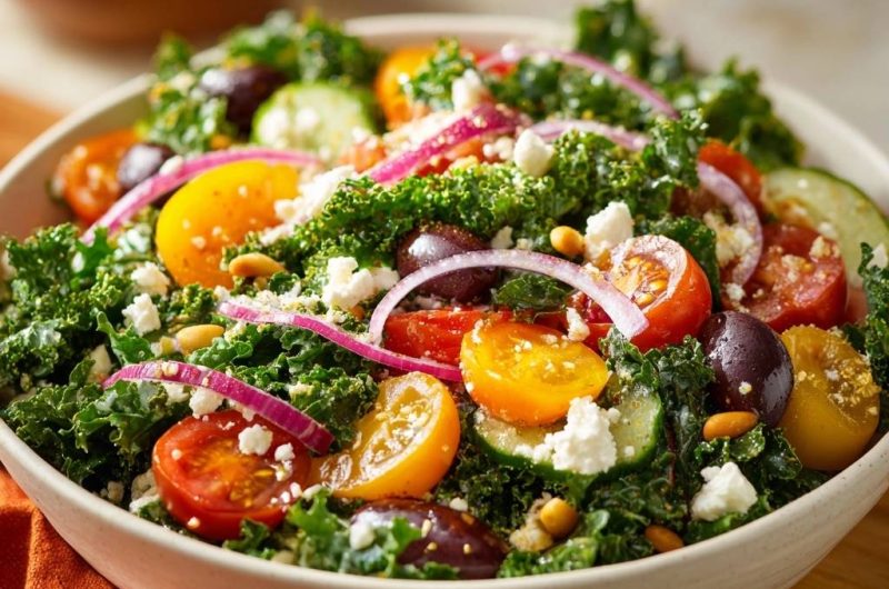 Mediterraner Kale-Salat mit Feta