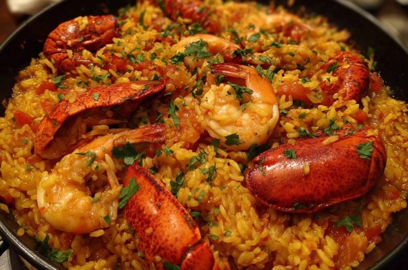 Meeresfrüchte-Paella mit Garnelen & Hummer