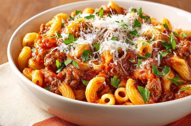 Perfekte Rigatoni Bolognese