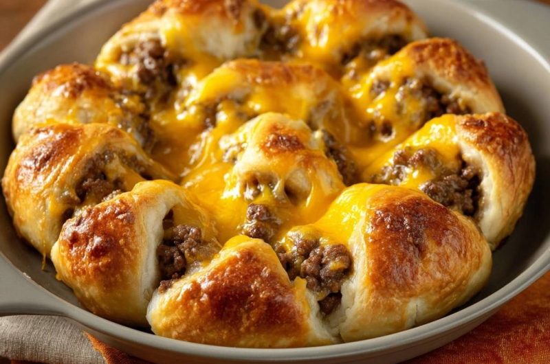 Pull-Apart Hack-Käse-Brötchen (Nie wieder trockenes Hackfleisch!)