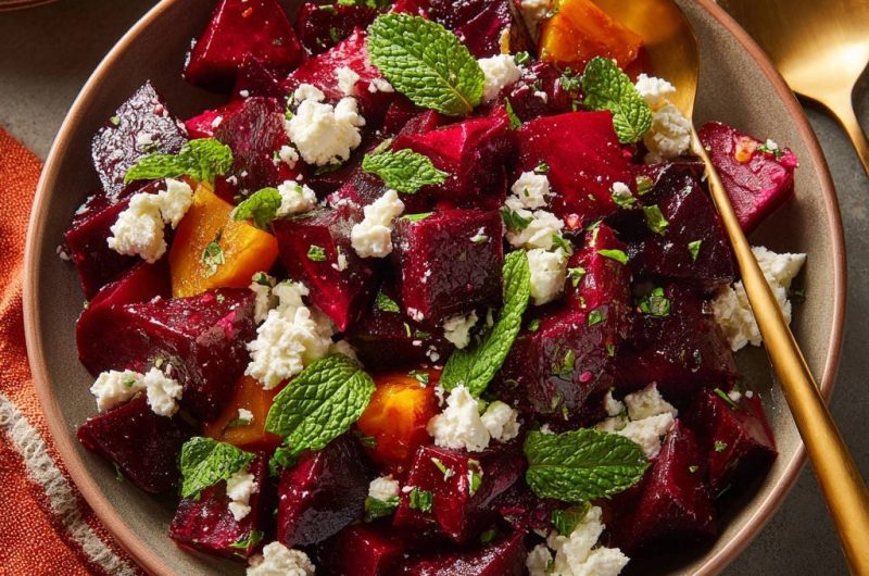 Rote Bete Feta Salat mit Minze