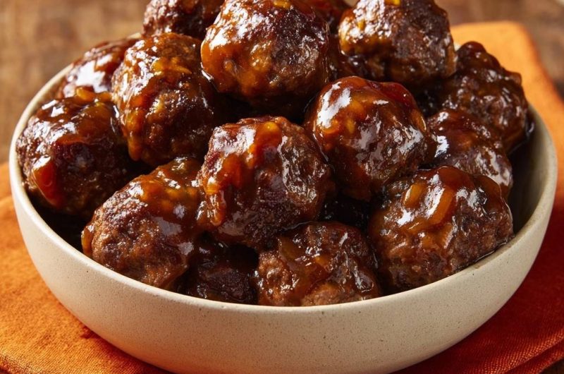 Saftige Orangenglasierte Fleischbällchen