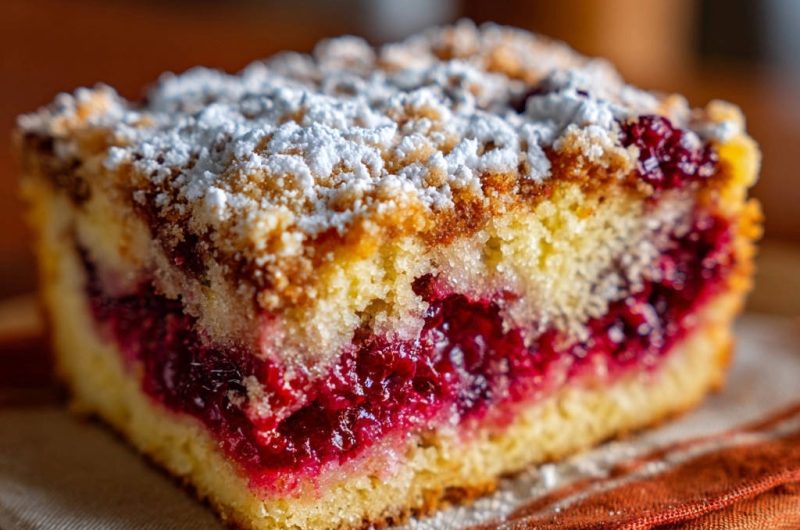 Saftiger Himbeer-Streuselkuchen