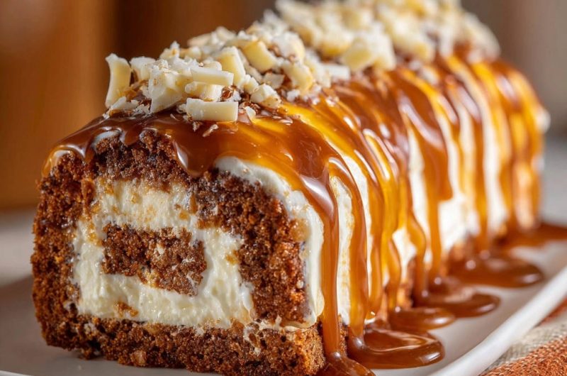 Schoko-Karamell-Roulade