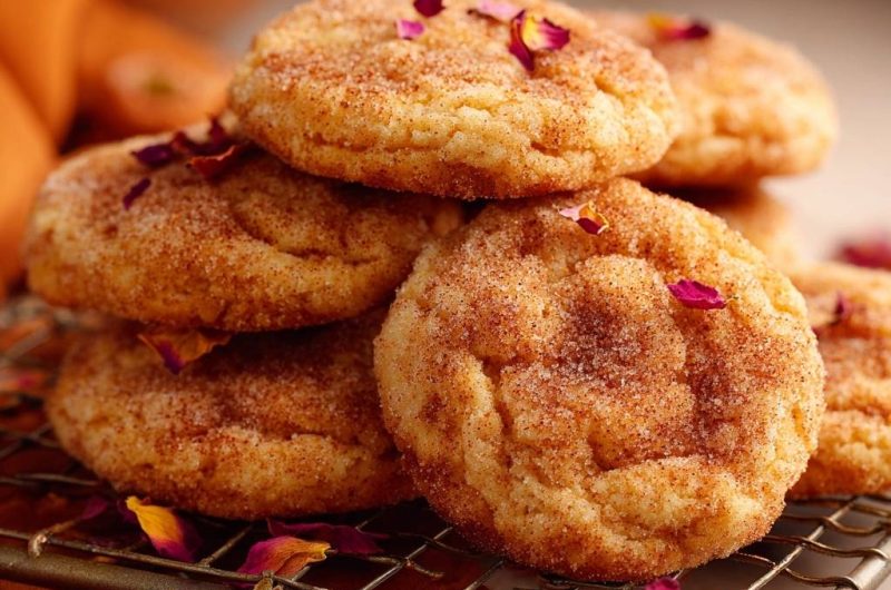 Snickerdoodle Cookies mit Rosenblüten (Nie wieder flache Kekse!)