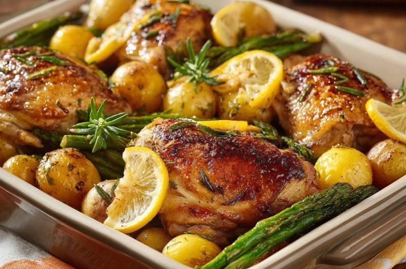 Zitronen-Rosmarin-Hähnchen mit Ofenkartoffeln