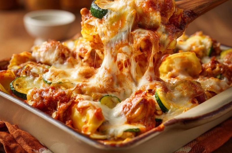 Zucchini-Ravioli-Auflauf