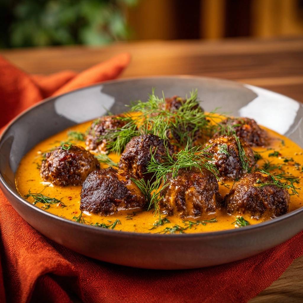 Schwedische Fleischbällchen in cremiger Dill-Sahne