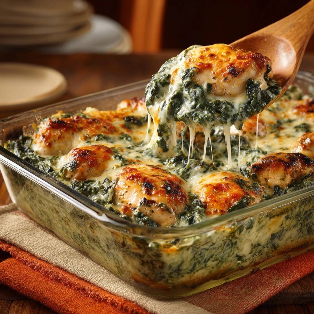 Cremiger Spinat-Hähnchen-Auflauf