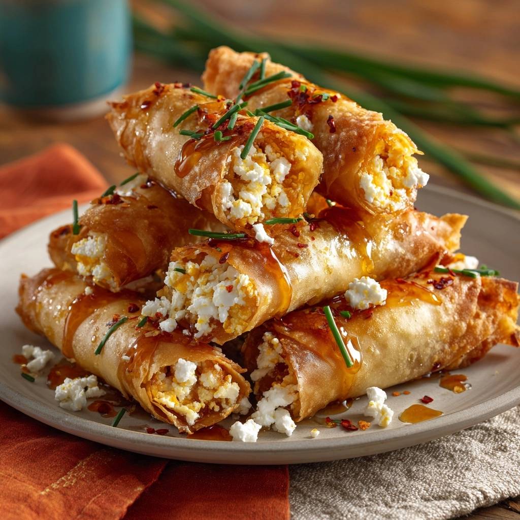 Knusprige Feta-Honig-Rollen