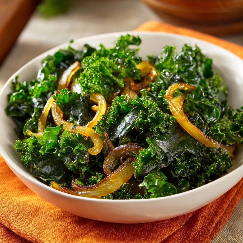 Knackiger Grünkohl mit karamellisierten Zwiebeln