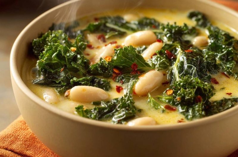 Cremige Grünkohl-Bohnensuppe