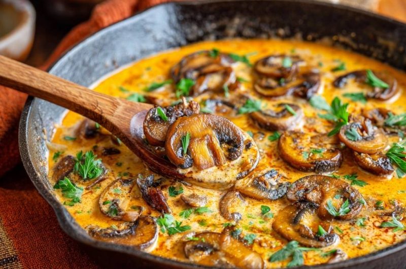 Cremige Paprika-Champignons