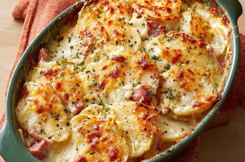 Cremiger Kartoffel-Schinken-Gratin (Keine wässrige Soße mehr!)