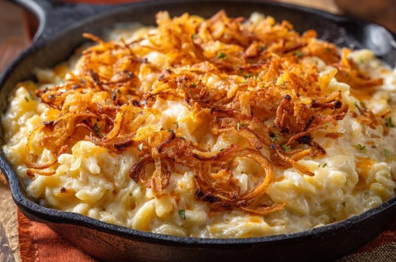 Cremiger Kartoffelauflauf mit knusprigen Zwiebeln (Keine matschigen Kartoffeln mehr!)