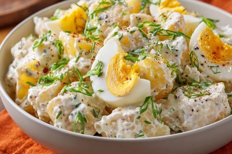 Cremiger Kartoffelsalat mit Ei und Kräutern