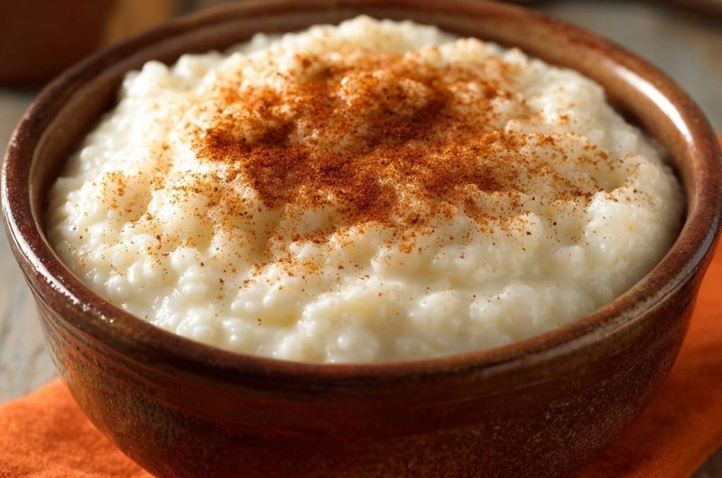 Cremiger Milchreis mit Zimt und Apfelmus (Nie wieder angebrannter Boden!)