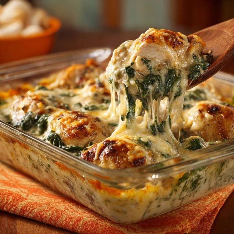 Cremiger Spinat-Hähnchen-Auflauf – Nie wieder trockenes Hähnchen!